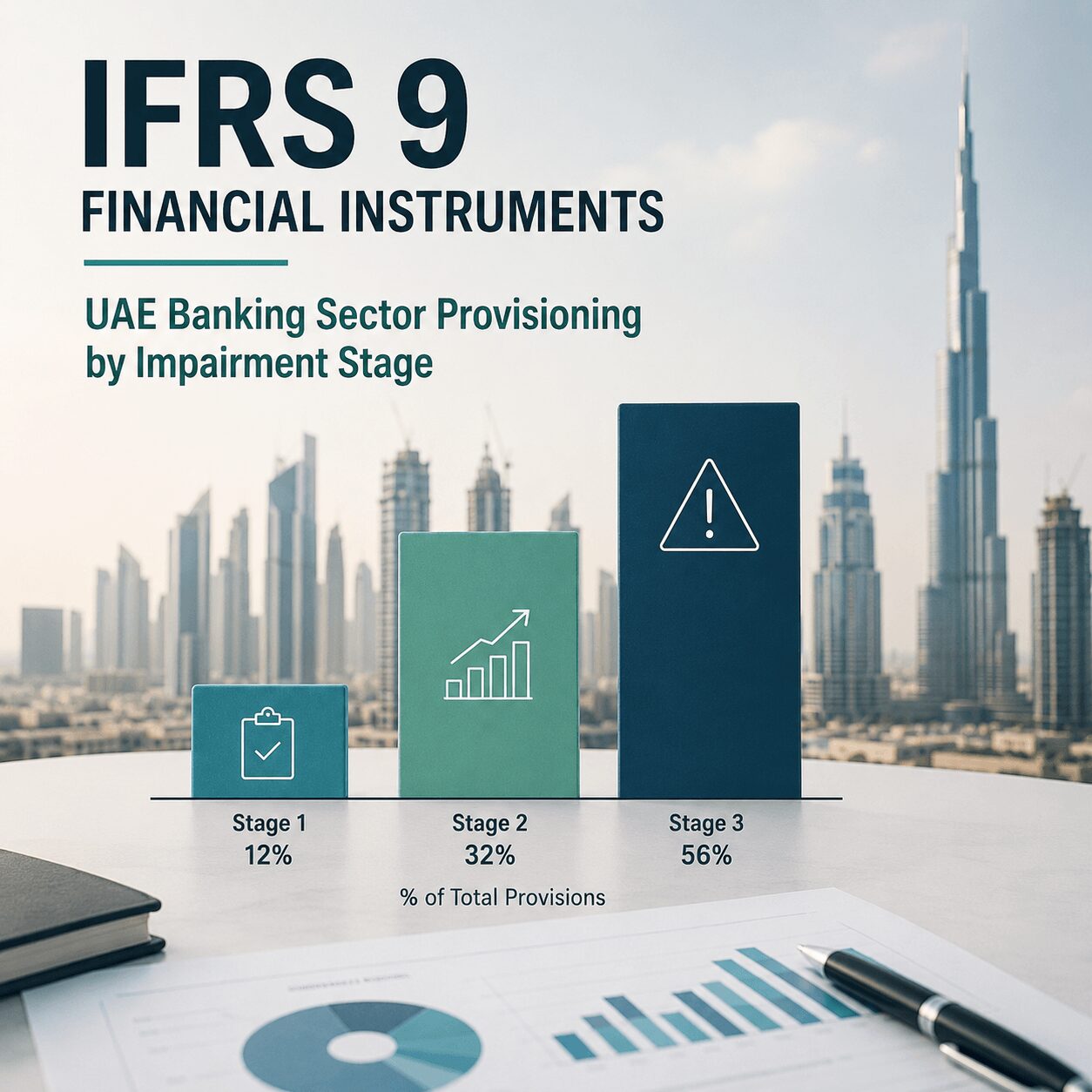 IFRS 9 Financial Instruments Explained — UAE banking sector provisioning levels across Stage 1, Stage 2, and Stage 3