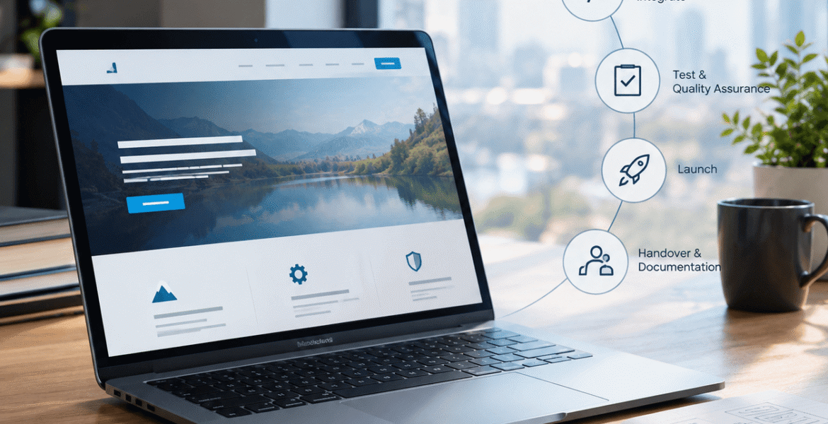 Website development consultant planning, building, testing, launching, and handing over a website