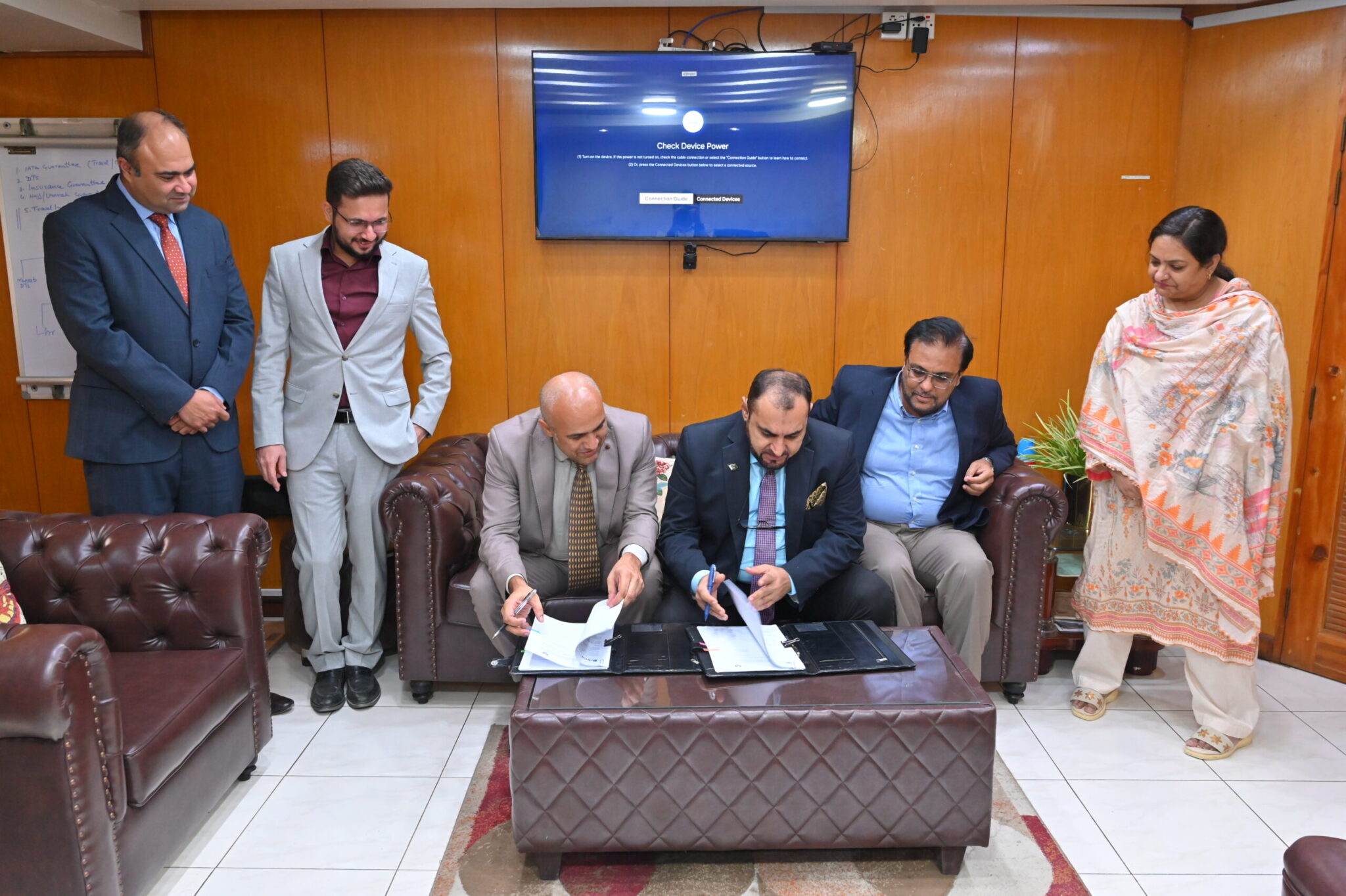 Representatives from Shaheen Insurance and Prima Consulting attend the signing ceremony for the Delta IFRS 17 solution at Shaheen Complex.